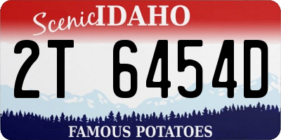 ID license plate 2T6454D