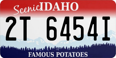 ID license plate 2T6454I