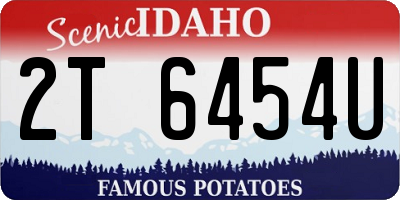 ID license plate 2T6454U