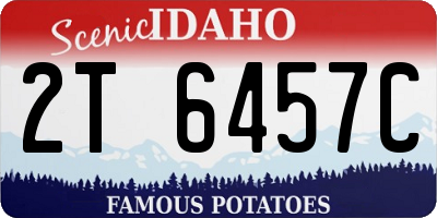 ID license plate 2T6457C