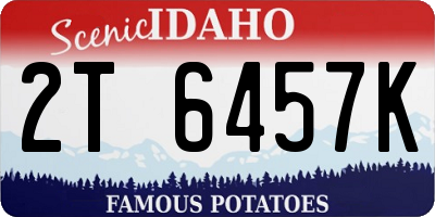 ID license plate 2T6457K