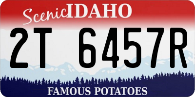 ID license plate 2T6457R
