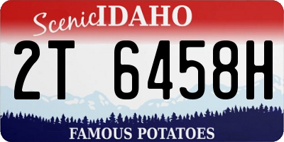 ID license plate 2T6458H