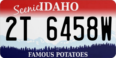 ID license plate 2T6458W