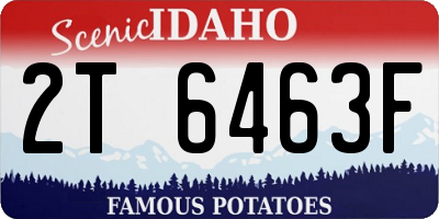 ID license plate 2T6463F