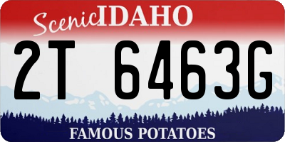 ID license plate 2T6463G
