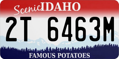ID license plate 2T6463M