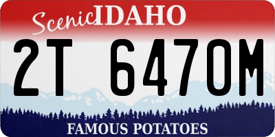 ID license plate 2T6470M