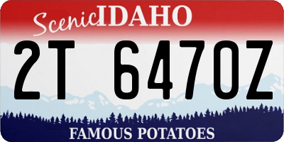 ID license plate 2T6470Z