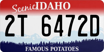 ID license plate 2T6472D