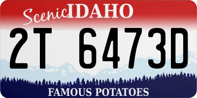 ID license plate 2T6473D