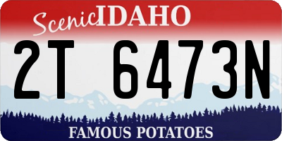 ID license plate 2T6473N