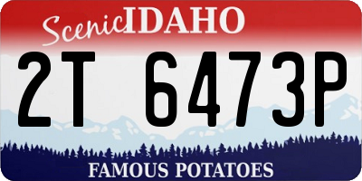 ID license plate 2T6473P