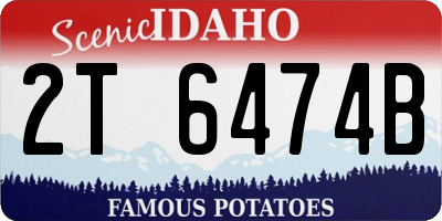 ID license plate 2T6474B