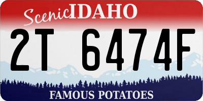 ID license plate 2T6474F