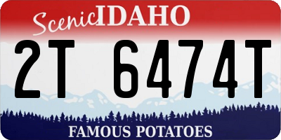 ID license plate 2T6474T