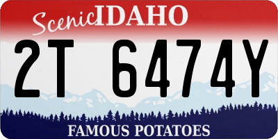 ID license plate 2T6474Y
