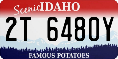 ID license plate 2T6480Y