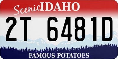 ID license plate 2T6481D
