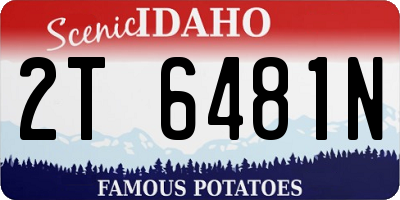 ID license plate 2T6481N