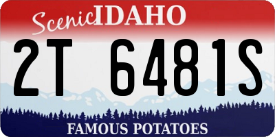 ID license plate 2T6481S