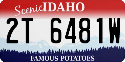 ID license plate 2T6481W