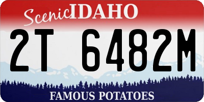 ID license plate 2T6482M