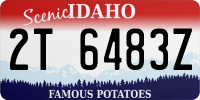 ID license plate 2T6483Z