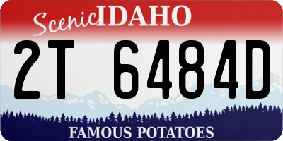 ID license plate 2T6484D