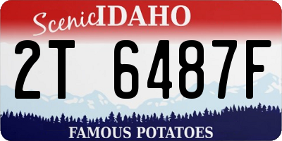 ID license plate 2T6487F