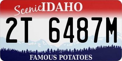 ID license plate 2T6487M