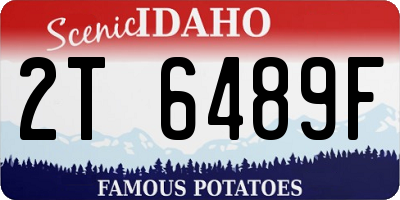 ID license plate 2T6489F