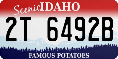 ID license plate 2T6492B