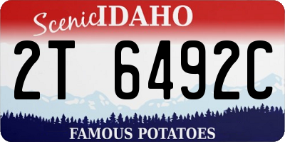 ID license plate 2T6492C