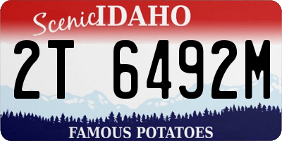 ID license plate 2T6492M