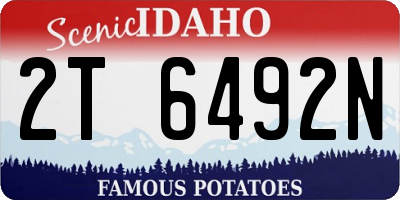 ID license plate 2T6492N