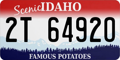 ID license plate 2T6492O