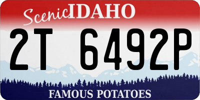 ID license plate 2T6492P