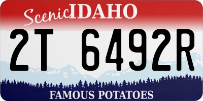 ID license plate 2T6492R