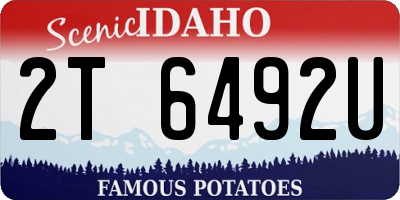 ID license plate 2T6492U