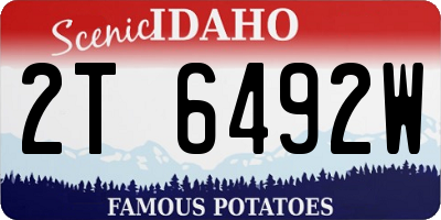 ID license plate 2T6492W
