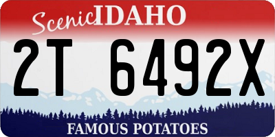 ID license plate 2T6492X