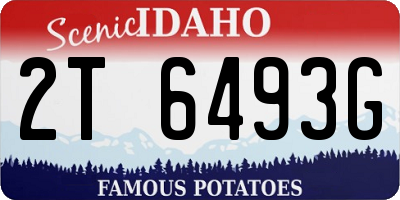 ID license plate 2T6493G