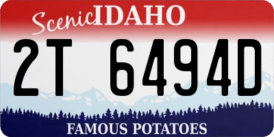 ID license plate 2T6494D