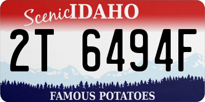 ID license plate 2T6494F