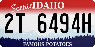 ID license plate 2T6494H