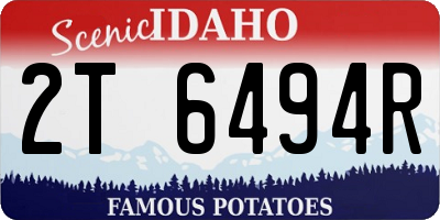 ID license plate 2T6494R
