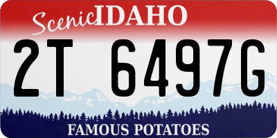 ID license plate 2T6497G