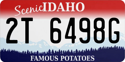 ID license plate 2T6498G