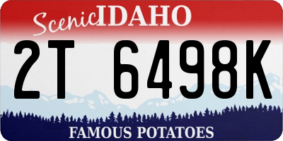 ID license plate 2T6498K